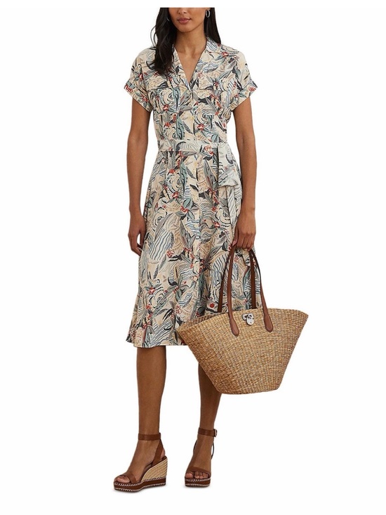 Lauren Ralph Lauren Dresses & Skirts - Lauren Ralph Lauren Belted Printed Midi Shirtdress Size 14